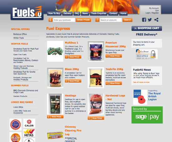 Old Fuels4U website homepage
