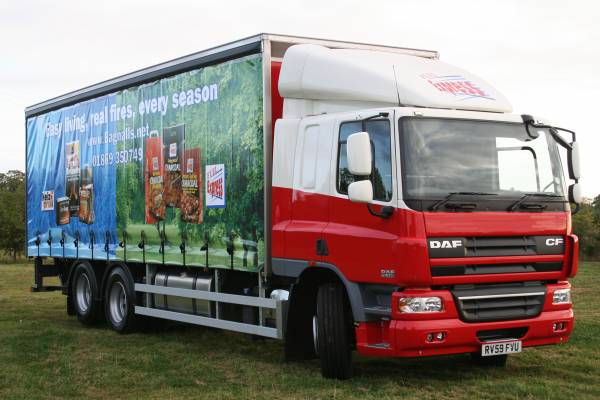 Coal and logs delivery lorry